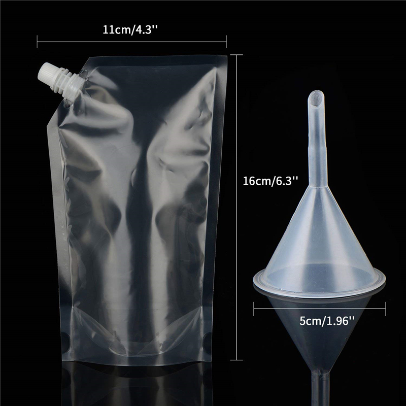 13pcs Plastic Liquor Pouch Reusable Drink Flask Concealable Cruise Bag Kit with Funnel 1000/423/235ml for Camping Party Outdoor
