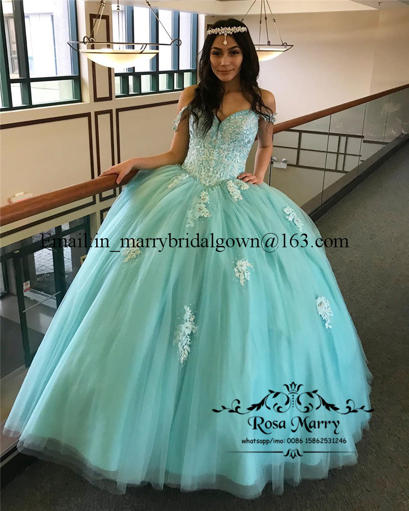 Blue Sweet 16 Quinceanera Dresses 2020 Ball Gown Off Shoulder Vintage Lace Plus Size Cheap Debutante Vestidos 15 Anos Prom Gowns