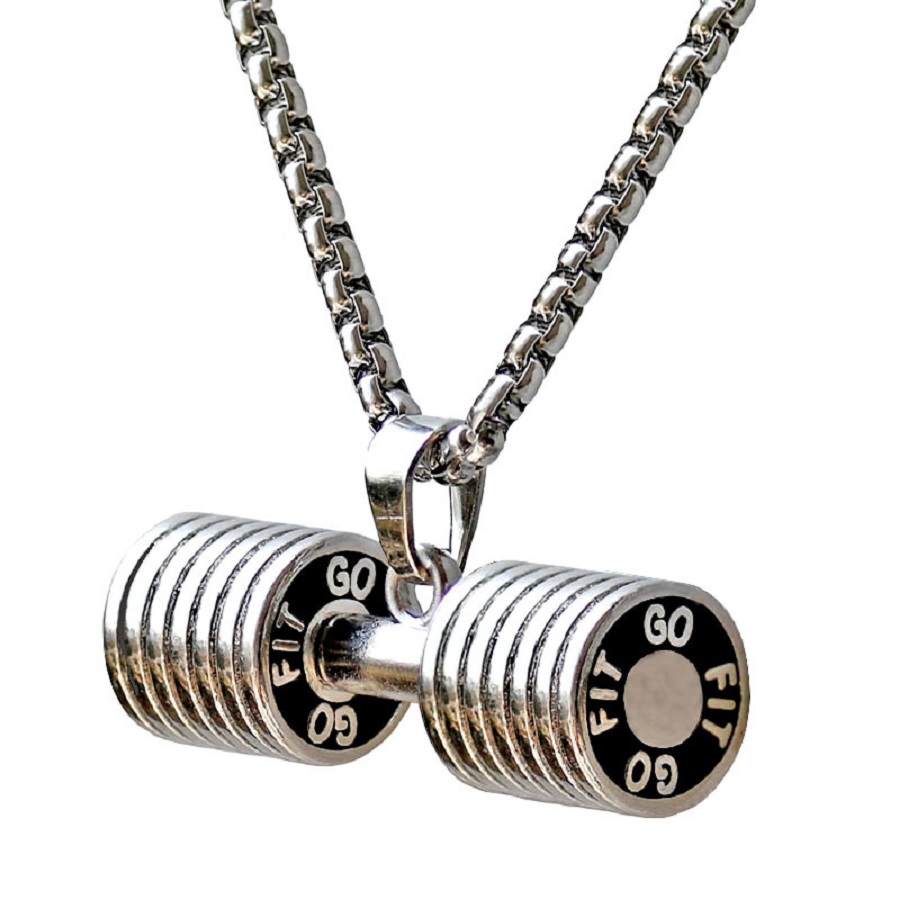 New Fashion Mens Hip Hop Necklace Jewelry Dumbbell Big Pendant Trendy Stainless Steel Snake Chain Long 60cm Punk Men Necklaces For Men
New Fashion Mens Hip Hop Necklace Jewelry Dumbbell Big Pendant Trendy Stainless Steel Snake Chain Long 60cm Punk Men Necklaces For Men