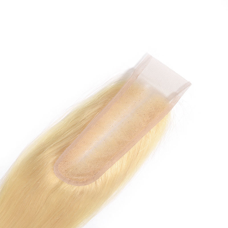 Brazilian Virgin Human Hair 2X6 Lace Closure 613# Color Silky Straight Body Wave Middle Part Blonde Color 10-22inch 5 Pieces/lot