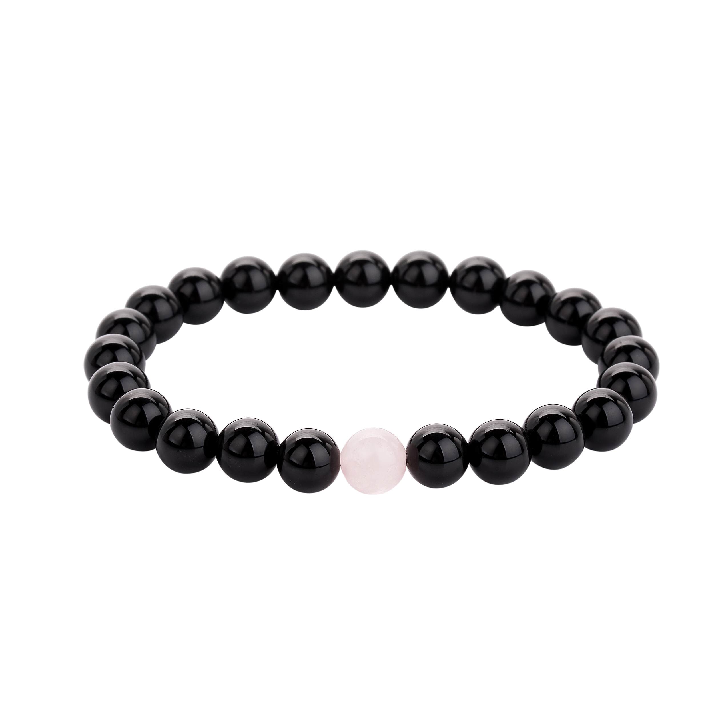 Natural Stone Bracelet Black Agate Amethyst Powder Crystal Green Dongling Men and Women Combination Suit Lovers Girlfriends Fashion Jewelry