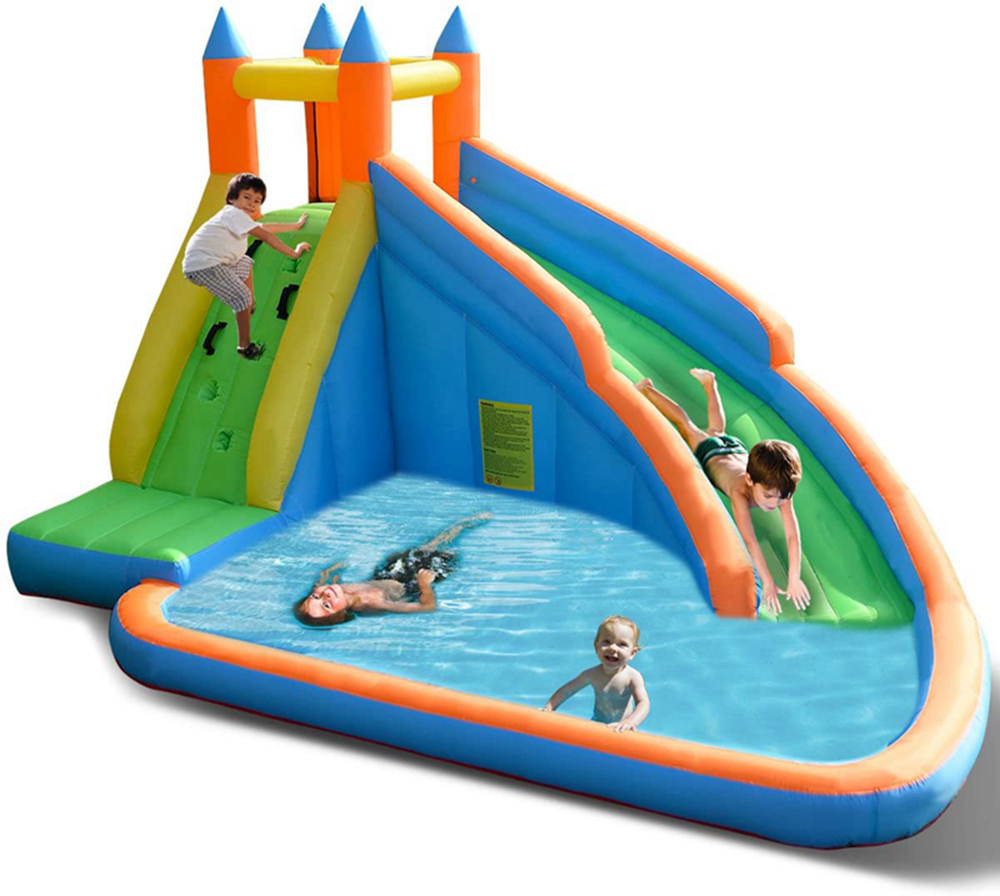 Water Pool toy with Long Slide, Climbing Wall, Including Oxford Carry Bag, Stakes, Castle Bounce House
Water Pool toy with Long Slide, Climbing Wall, Including Oxford Carry Bag, Stakes, Castle Bounce House