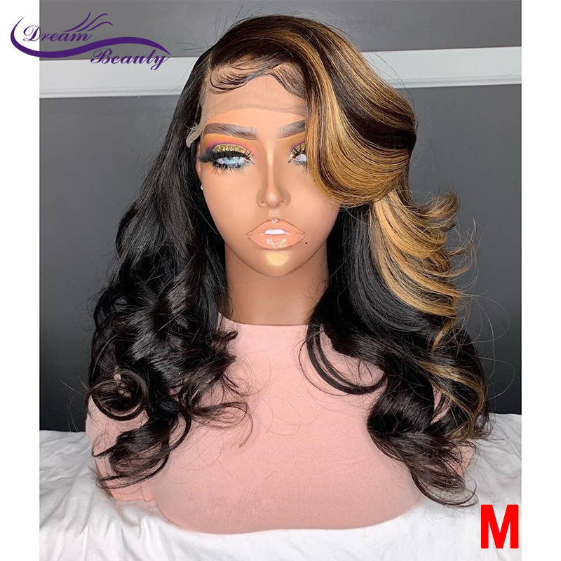 Highlight Ombre Color Pre-Plucked 13*6 Lace Front Wig Remy Hair 180% Brazilian Wavy Human Hair Wigs With Baby Dream Beauty, As pic
Highlight Ombre Color Pre-Plucked 13*6 Lace Front Wig Remy Hair 180% Brazilian Wavy Human Hair Wigs With Baby Dream Beauty, As pic