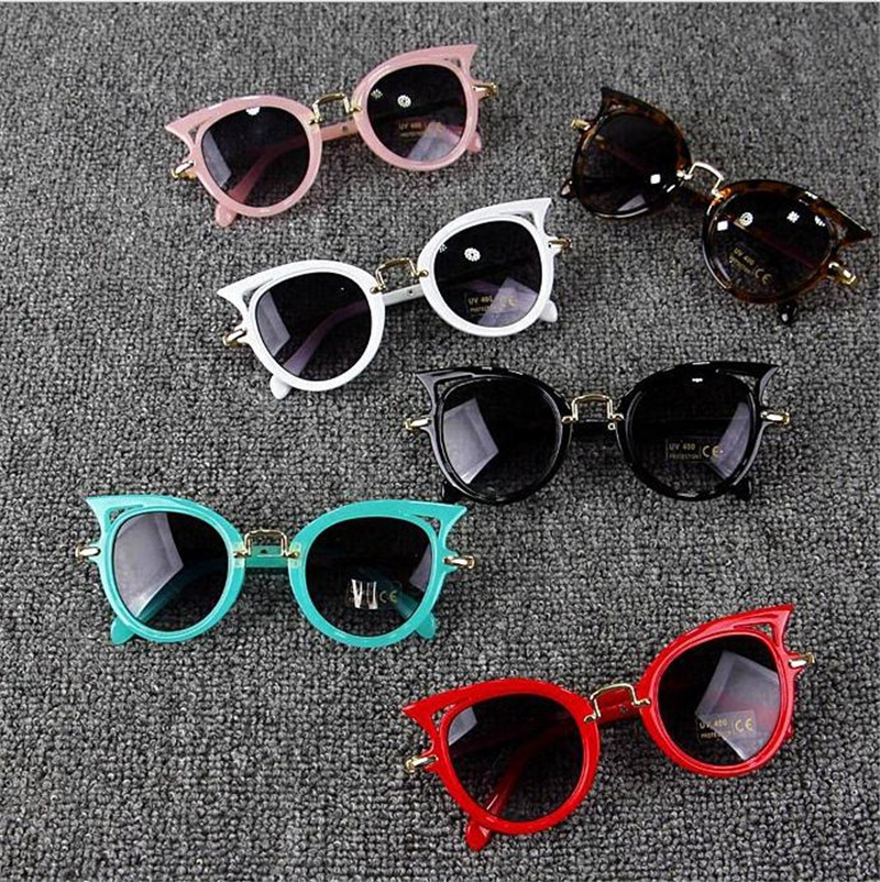 6 style Cute Baby Cat Eye Sunglasses Kids Animal Cartoon UV400 Sun Children Eyewear Glasses For Girls&Boys Gift dc262 Z260305