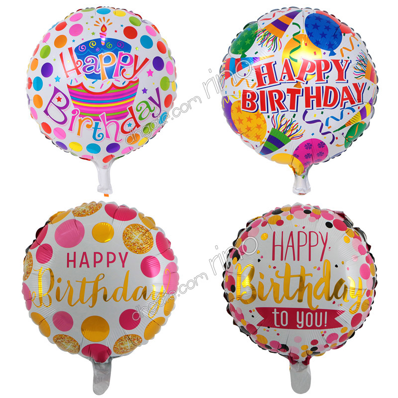 Inflatable happy birthday party balloons decorations supplies 18 Inch cartoon helium foil balloon kids flowers birthday ballons to