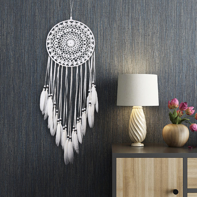 Large Handmade Knitted Feather Dream Catcher Chic Home Decorations Bedroom Wall Hanging Ornament White Gift
Large Handmade Knitted Feather Dream Catcher Chic Home Decorations Bedroom Wall Hanging Ornament White Gift