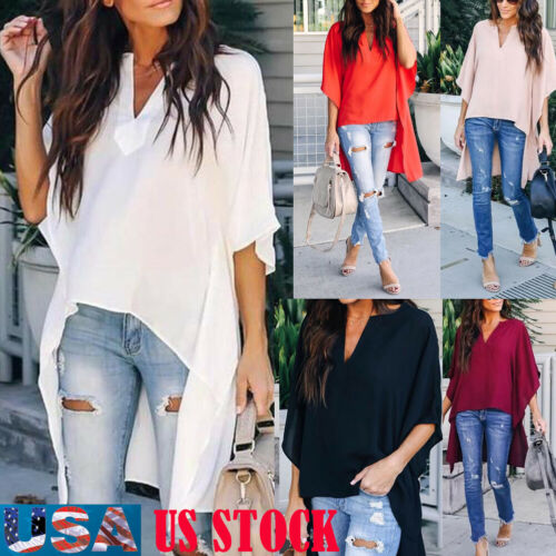 Hot 2020 Women Blouses Summer Elegant Irregular V-Neck Chiffon soft Tunic Casual Solid breathable Half batwing sleeve Top Shirts, Black
Hot 2020 Women Blouses Summer Elegant Irregular V-Neck Chiffon soft Tunic Casual Solid breathable Half batwing sleeve Top Shirts, Black