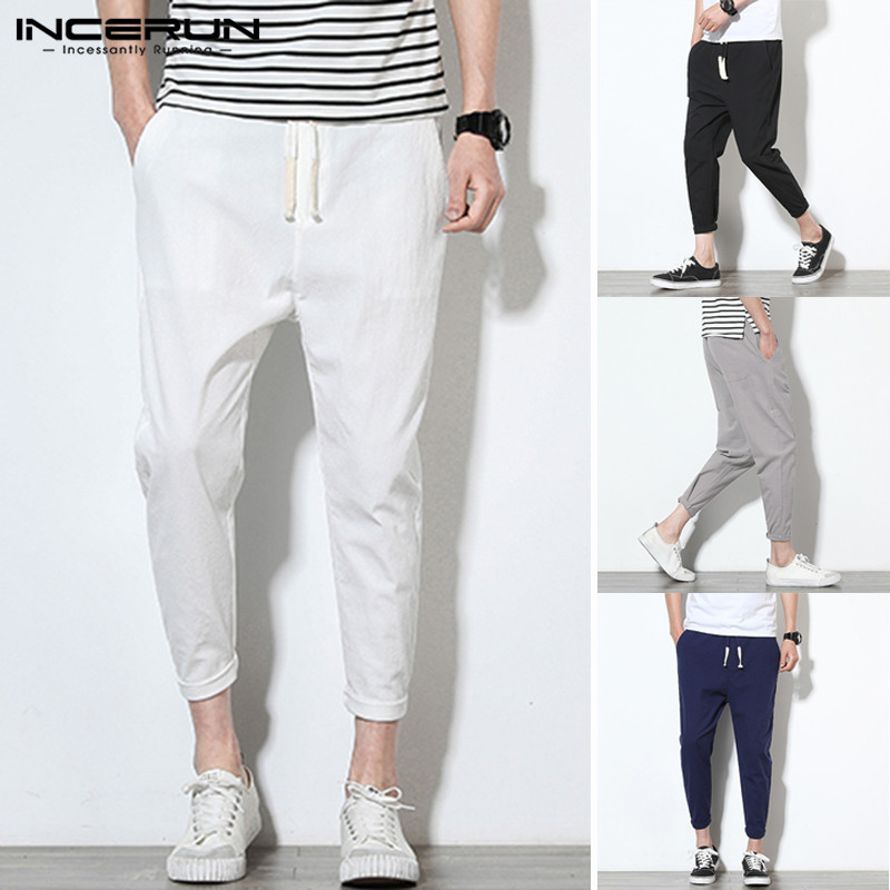 INCERUN Summer Men Pure Color Elastic Waist Drawstring Straight Pants Joggers Fashion Comfort Cotton Mens Casual Pencil Trousers, White
INCERUN Summer Men Pure Color Elastic Waist Drawstring Straight Pants Joggers Fashion Comfort Cotton Mens Casual Pencil Trousers, White