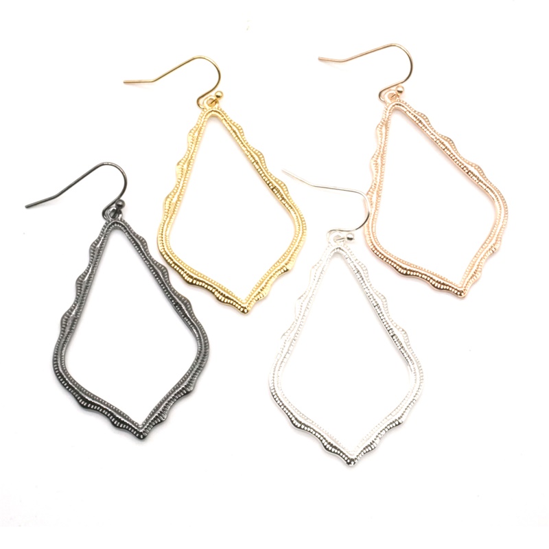 Style Hollow Waterdrop Frame Charms Earrings Fashion Dangle Earring for Women Party Gift MKI
