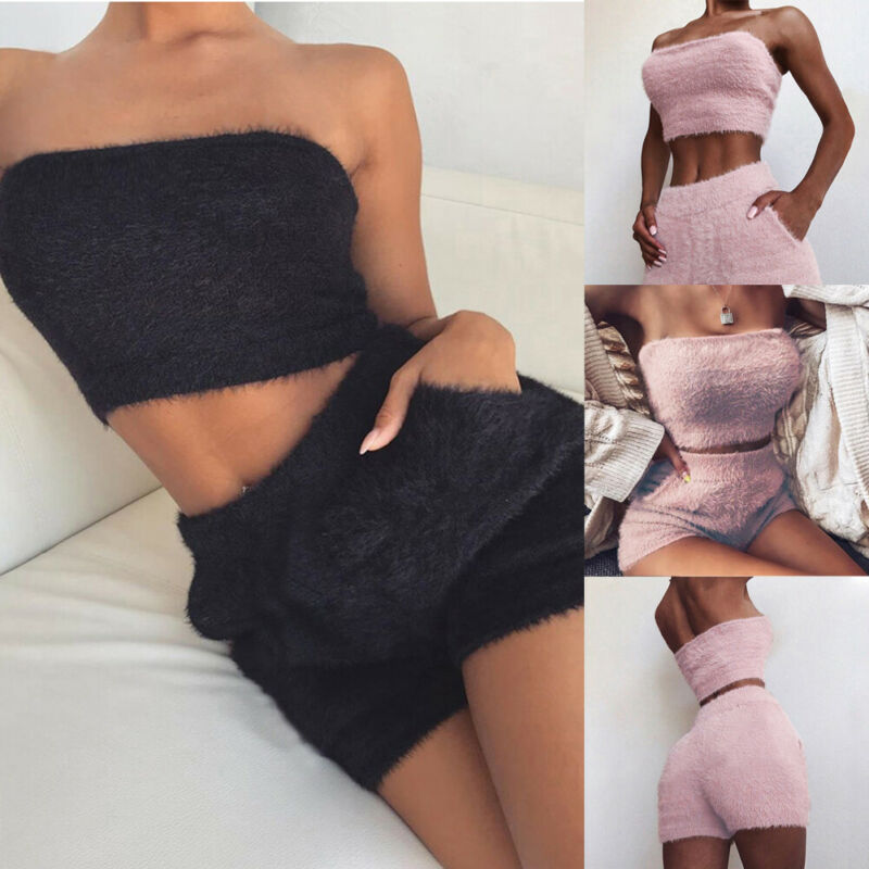 2020 New Women Sexy Ladies Fashion Wool 2 Piece Set Short Sleeve Crop Top+Mini Pant Clubwear 
2020 New Women Sexy Ladies Fashion Wool 2 Piece Set Short Sleeve Crop Top+Mini Pant Clubwear