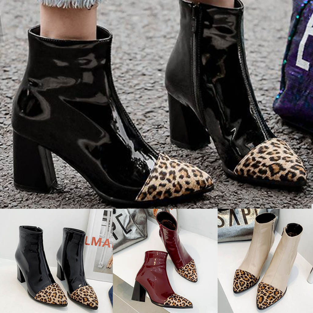 New Leather leopard print boots Autumn And Winter Stitching Color Flat Bottom Boots Women Snow Boots, Black
New Leather leopard print boots Autumn And Winter Stitching Color Flat Bottom Boots Women Snow Boots, Black
