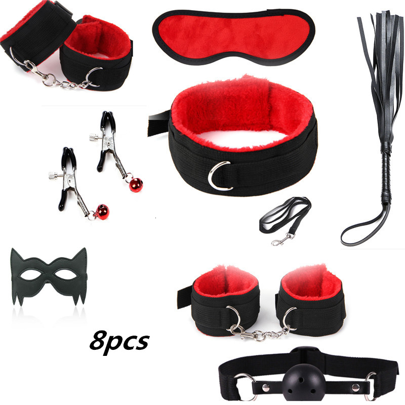 26 Pcs Sex Toys for Woman Adult toy Games Hand s Whip Mouth Gag Rope Metal Butt Plug Bdsm Bondage Set Bead Anal plug Vibrator Y191203
