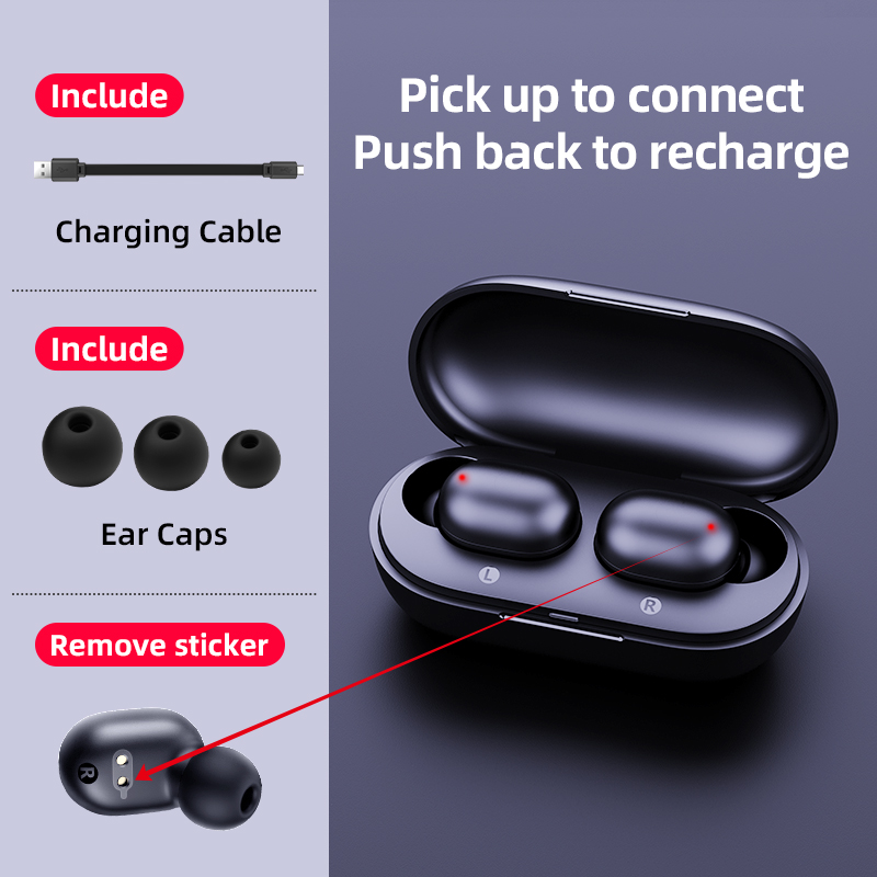 Haylou GT1 TWS Fingerprint Touch Bluetooth Earphones HD Stereo Wireless Headphones Noise Cancelling Gaming Headset with package