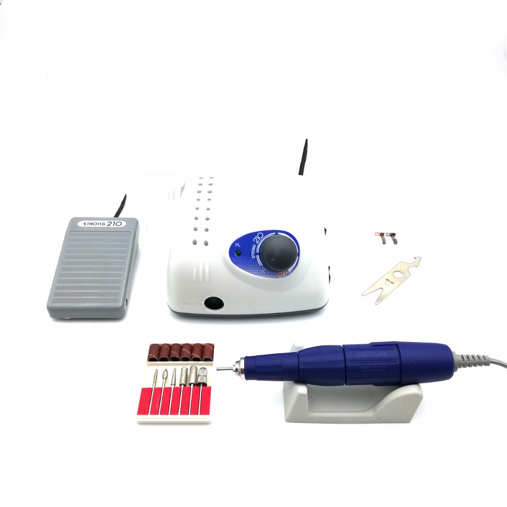 Blue Handle 65W Strong 210 102L-2.35 Electric Nail Drills Machine File Bits Nails Sculpture Polish Art Equipment