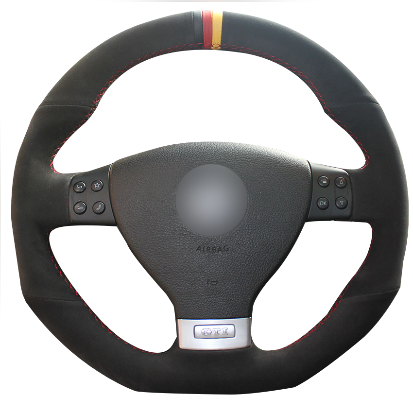 DIY Hand sewing Black Suede Black Red Yellow Maker Car Steering Wheel Cover for Volkswagen Golf 5 Mk5 GTI VW Golf 5 R32
DIY Hand sewing Black Suede Black Red Yellow Maker Car Steering Wheel Cover for Volkswagen Golf 5 Mk5 GTI VW Golf 5 R32