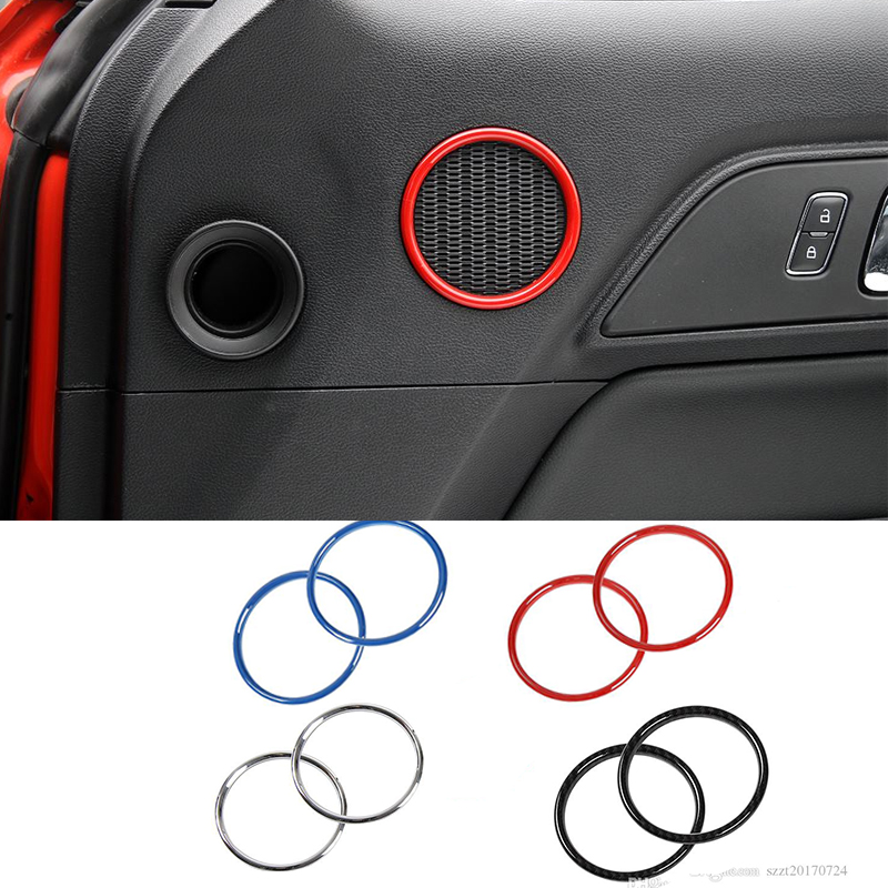 ABS Door Speaker Decoration Ring Covers Small For Ford Mustang 15+ Interior Accessories