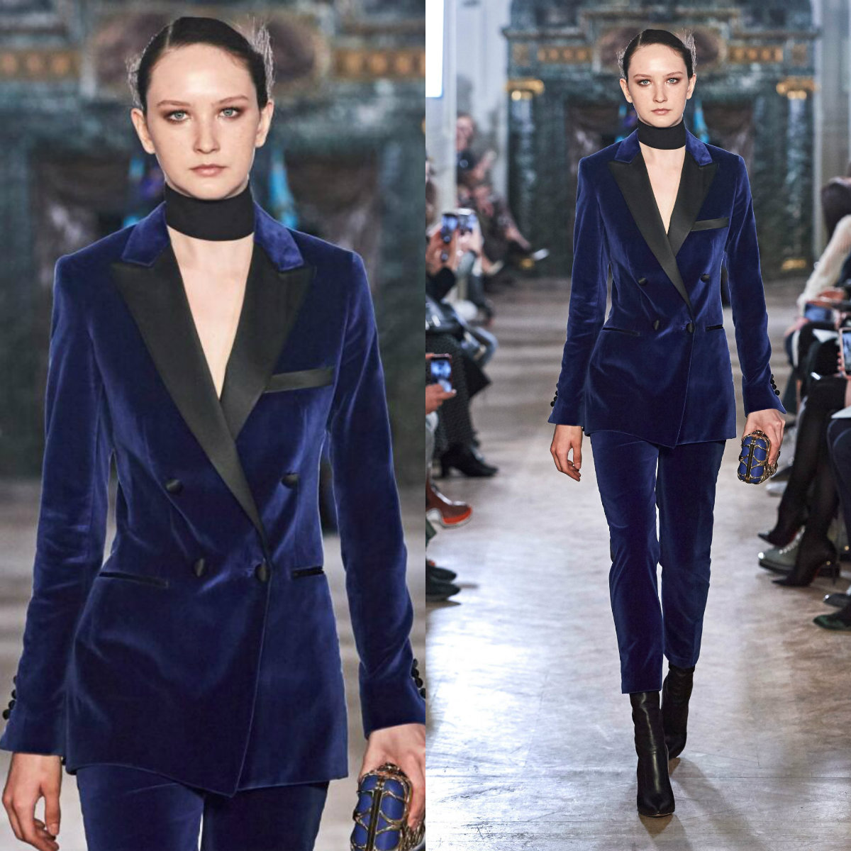 Elie Saab 2020 Women Suits Evening Dresses V Neck Velvet Black Collar Pants Suit Long Slevee Formal Women Prom Gowns Vestidos De Novia, Blue
Elie Saab 2020 Women Suits Evening Dresses V Neck Velvet Black Collar Pants Suit Long Slevee Formal Women Prom Gowns Vestidos De Novia, Blue