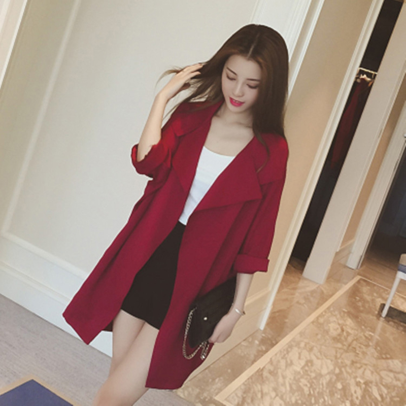 Women Autumn Overcoat 3/4 Sleeve Trench Coat Open Stitch Turn Down Collar Female Loose Casaco Feminino Outerwear Coats, Gold
Women Autumn Overcoat 3/4 Sleeve Trench Coat Open Stitch Turn Down Collar Female Loose Casaco Feminino Outerwear Coats, Gold