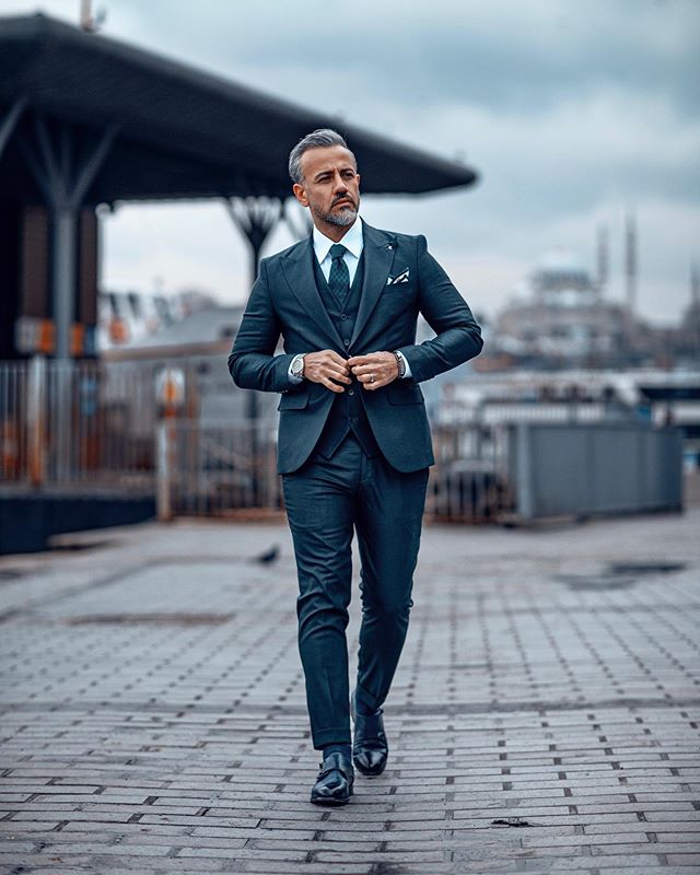 Summer Dark Green Mens Groom Wedding Suits Groom Slim Fit One Button Shawl Lapel Formal Work Prom Office Blazer Jacket(Jacket+Vest+Pants)