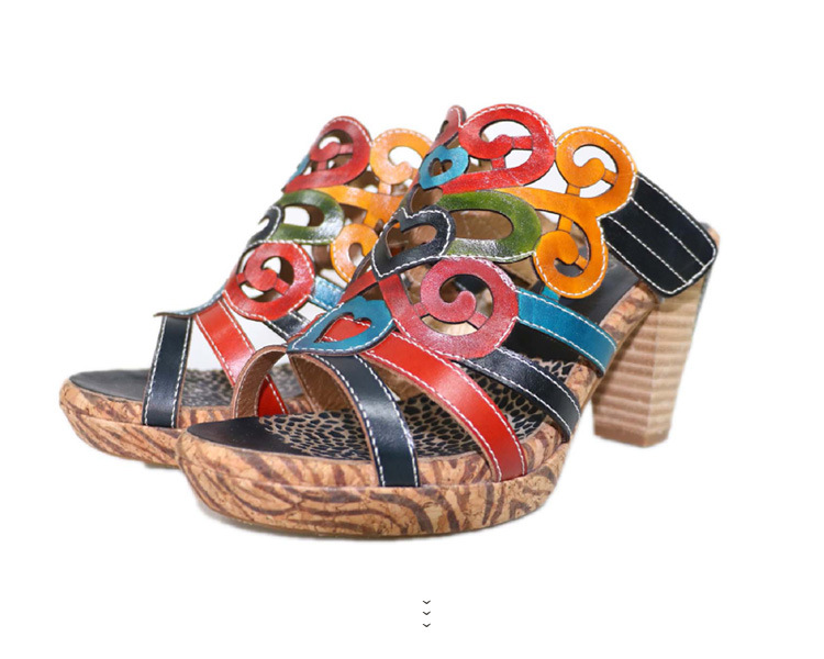 Luxury cowhide women's shoes handmade shoes sandals mid-heeled slippers round toe fashion color matching color wear-resistant beach size 36-, Multi
Luxury cowhide women's shoes handmade shoes sandals mid-heeled slippers round toe fashion color matching color wear-resistant beach size 36-, Multi