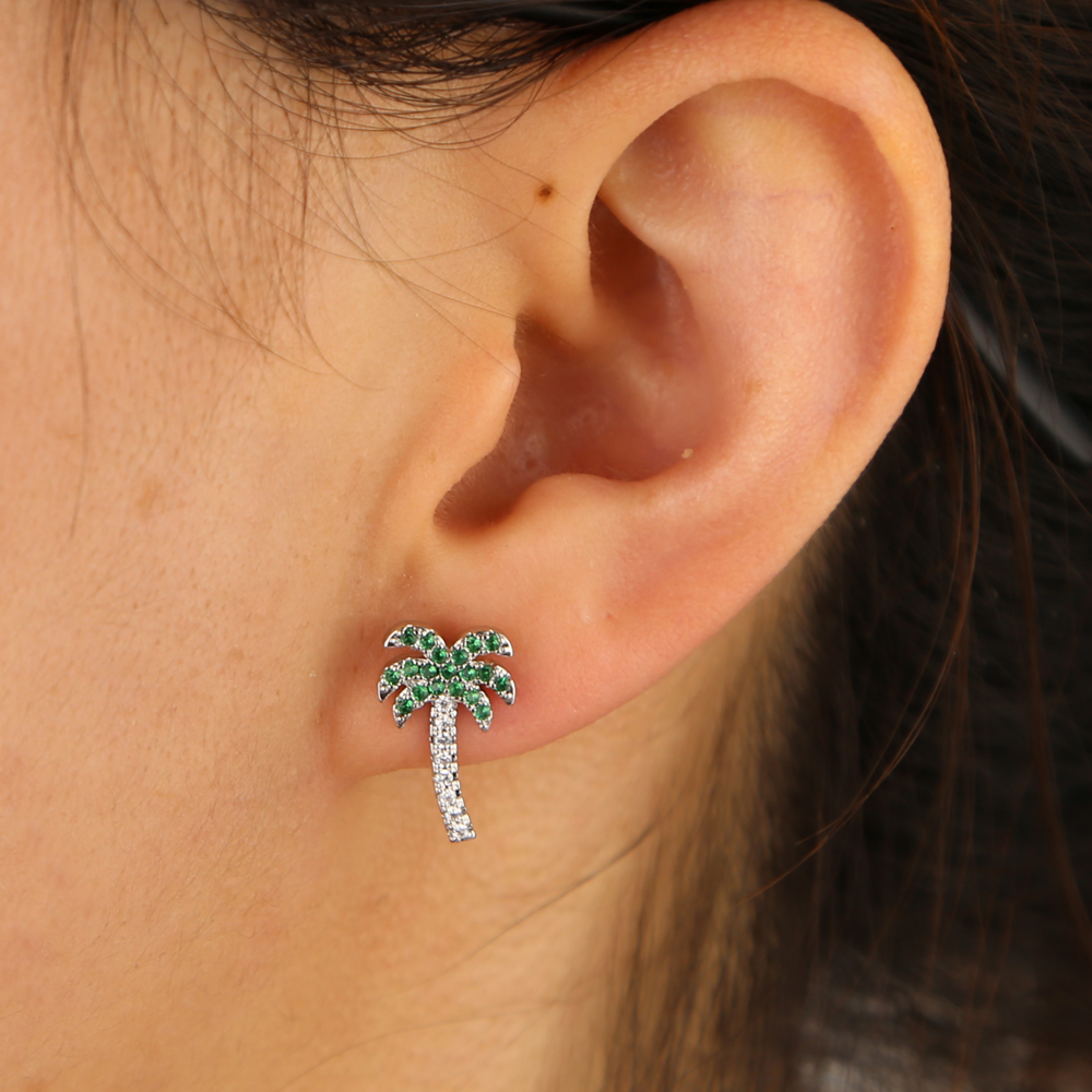 2024 colorful summer beach earrings new design jewelry gold silver watermelon palm tree wineglass cute lovely stud earring for women