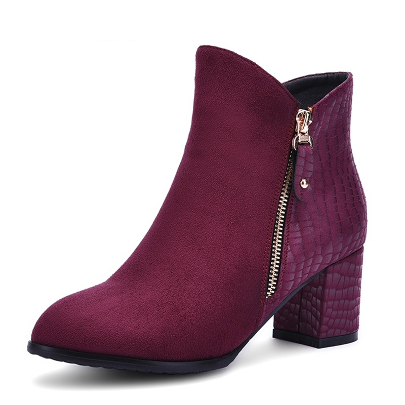 fashion boots zipper woman ankle boots flock snakeskin pattern autumn winter plush girl booties 6cm high heels shoes, Black
fashion boots zipper woman ankle boots flock snakeskin pattern autumn winter plush girl booties 6cm high heels shoes, Black