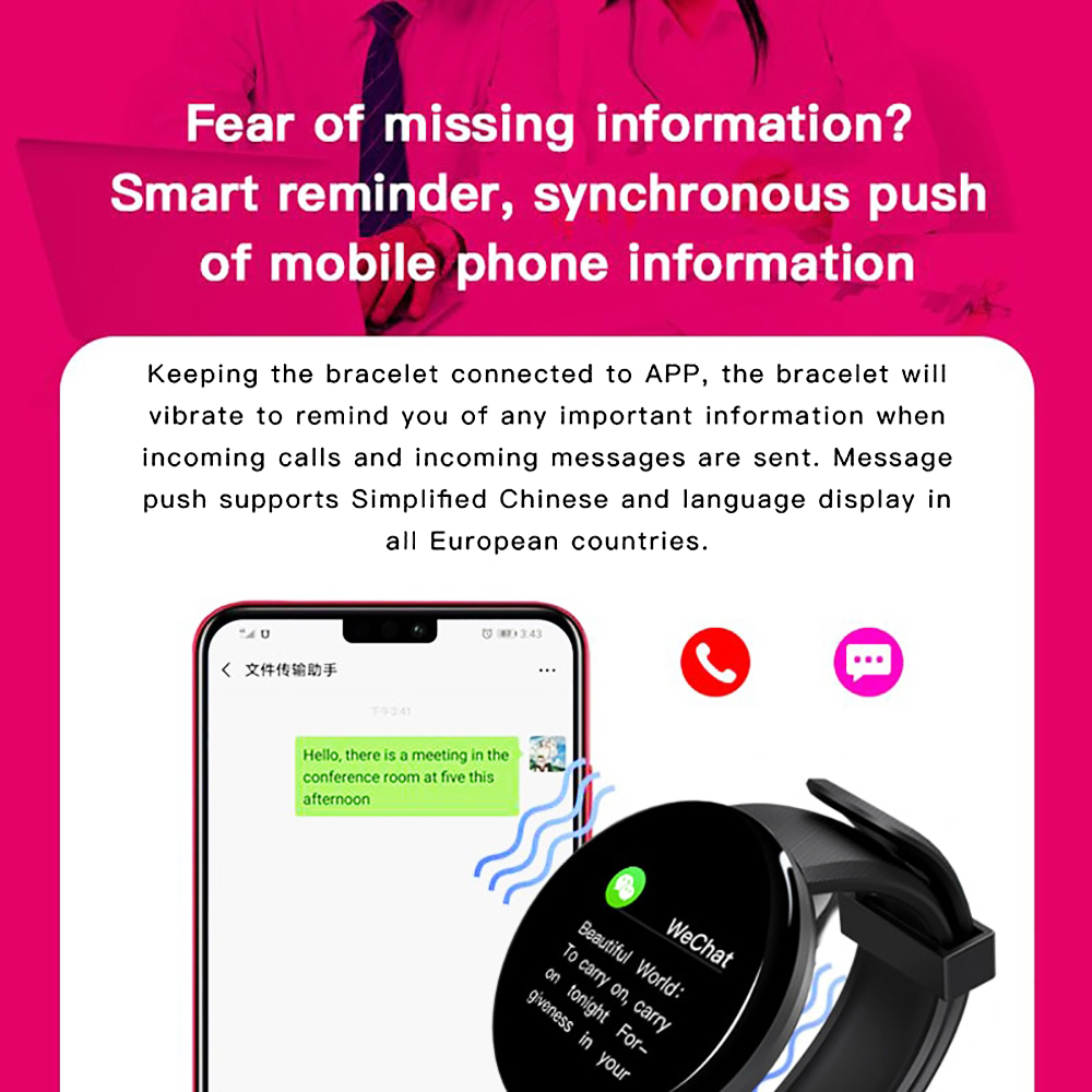 D18 Watch Bluetooth Waterproof Smart Bracelet Heart Rate Blood Pressure Sport Tracker Pedometer SmartWatch Men free shipping
