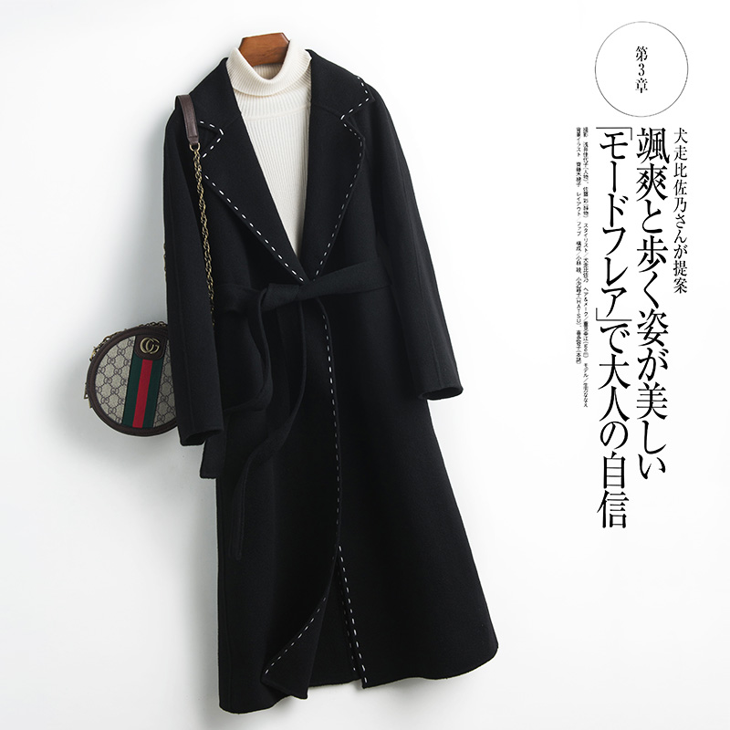 Double-sided cashmere coat 2019 new hepburn style plus large anti-season autumn winter wool coat, Black
Double-sided cashmere coat 2019 new hepburn style plus large anti-season autumn winter wool coat, Black