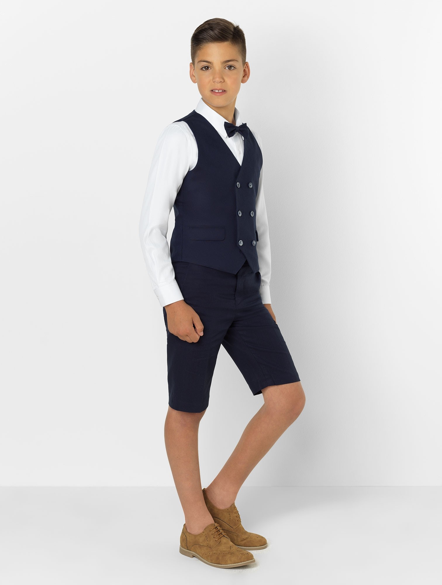 Spring Kids Formal Wedding Tuxedos Handsome 2 Pieces Double Breasted Summer Boy's Pants Suits Flower Boys Wear(Vest+Pants)
