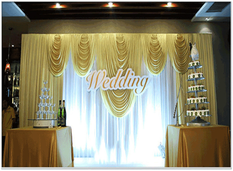 Wedding 3mx6m backdrop Wedding arrangement Wedding yellow stage background curtain stage background