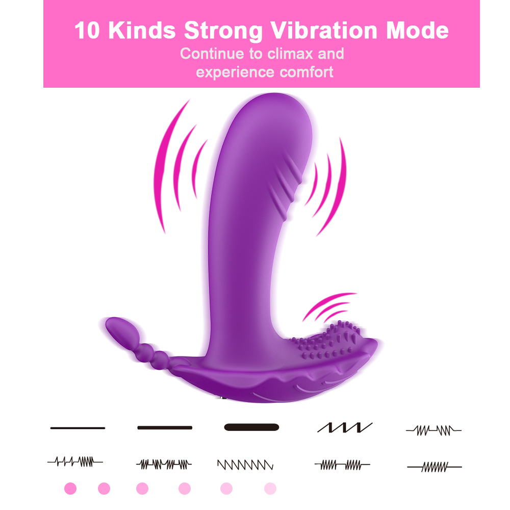 Clitoral Stimulator Invisible Quiet Panty Dildo Vibrator Anal Plug 10 Modes with Remote Controller Vibrating Sex Toys for Women Y200616