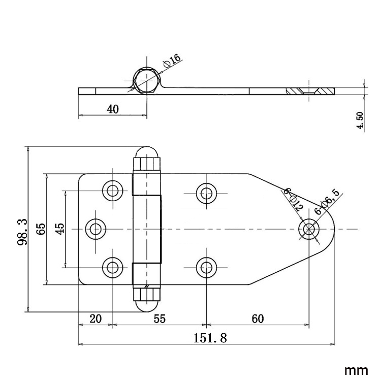 150mm Cold store storage door hinge oven industrial part Refrigerated truck car freezer steam cabinet Hot-blast stove cookware hardware