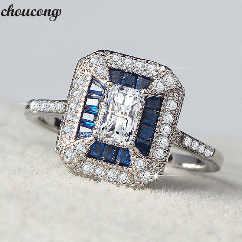 choucong Princess ring Blue 5A Zircon Crystal 925 sterling silver Anniversary Wedding Band Rings for women men Finger Jewelry
choucong Princess ring Blue 5A Zircon Crystal 925 sterling silver Anniversary Wedding Band Rings for women men Finger Jewelry