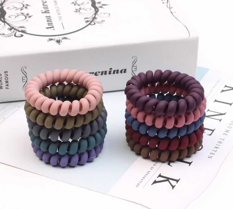 Women Telephone Wire cord hair tie Elastic Hair Bands ring Girls Accessories Rubber Band Headwear Spiral Shape Hair Ties 100pcs Free Ship