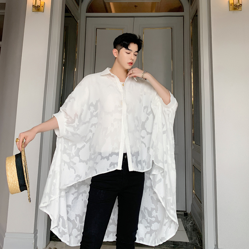 Men Oversize Loose Bat Short Sleeve Irregular Lace Shirt Male Women Streetwear Vintage Gothic Party Shirt Shawl Stage Clothing, C512
Men Oversize Loose Bat Short Sleeve Irregular Lace Shirt Male Women Streetwear Vintage Gothic Party Shirt Shawl Stage Clothing, C512