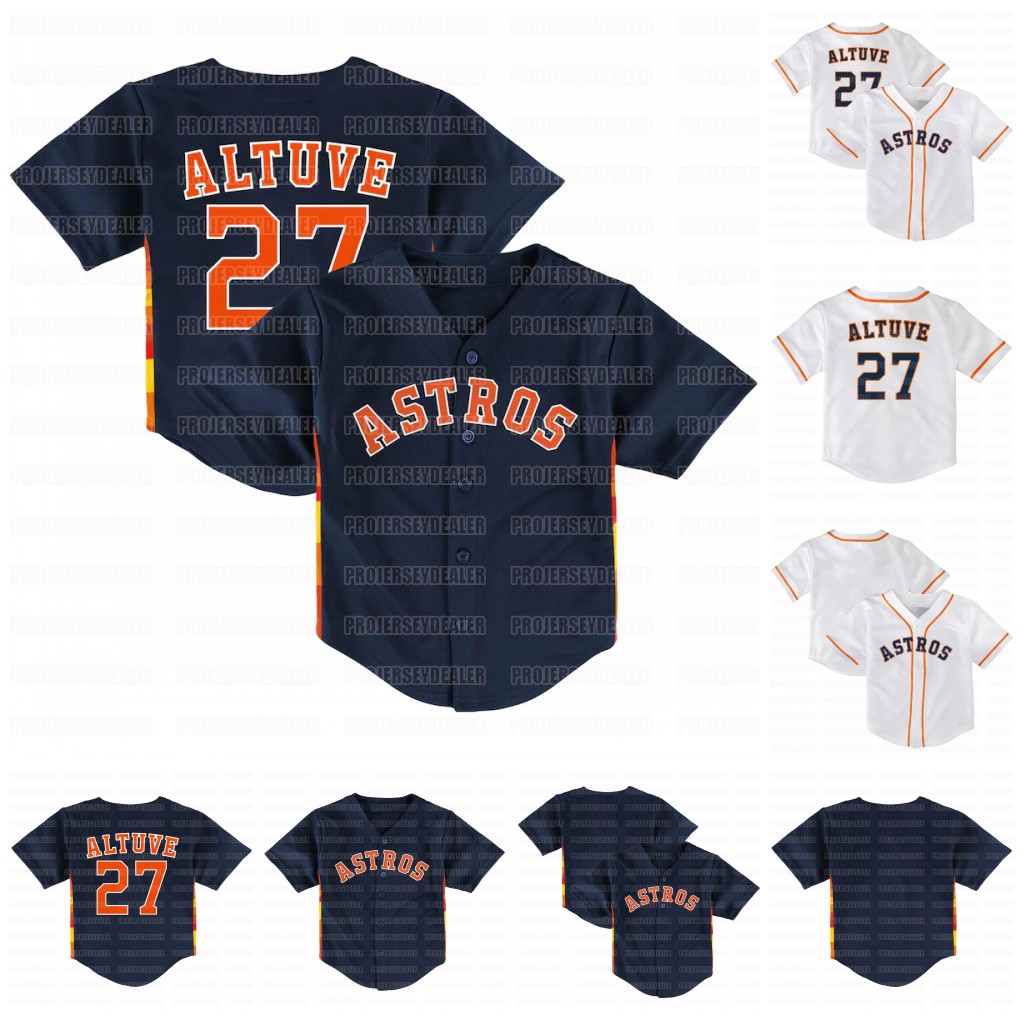 27 Jose Altuve 2020 Infant Toddler Baby Alex Bregman Yordan Alvarez Carlos Correa Justin Verlander George Springer Brantley Greinke Jersey, Navy
27 Jose Altuve 2020 Infant Toddler Baby Alex Bregman Yordan Alvarez Carlos Correa Justin Verlander George Springer Brantley Greinke Jersey, Navy