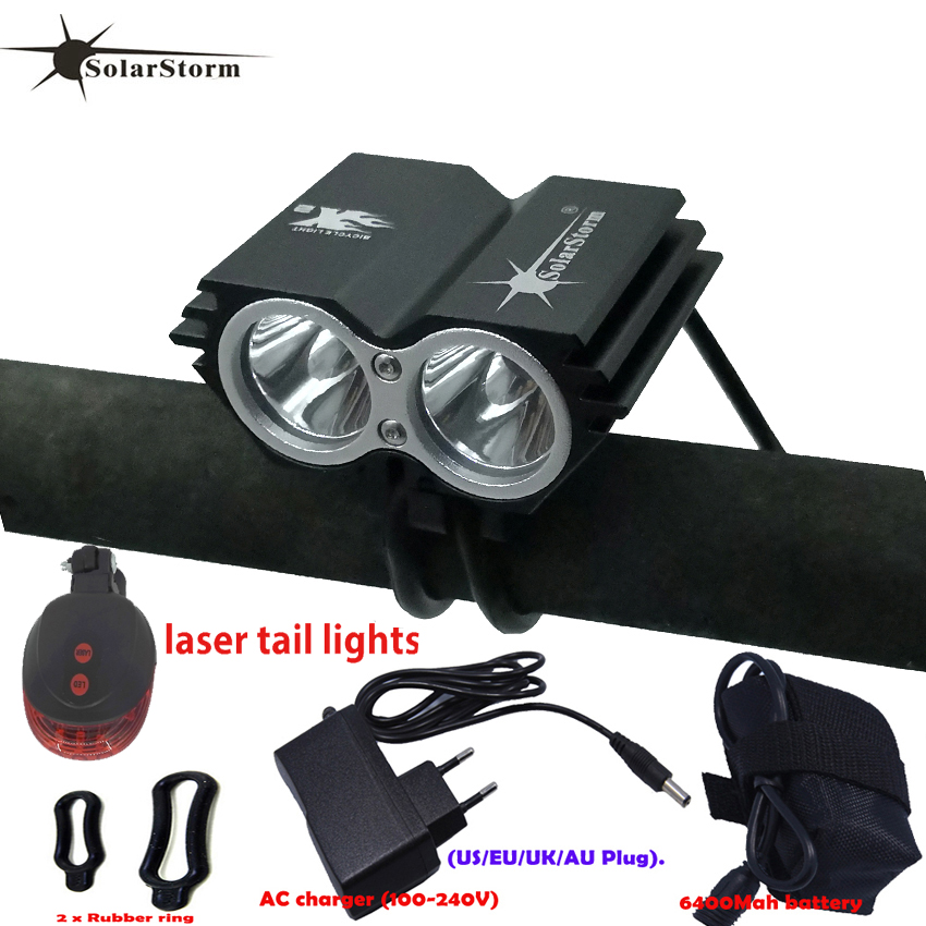 Powerful led lamp X2 XM-L T6 LED Rechargeable Waterproof 5000 lumen light Black Bicycle Mountain Bike Light+Tail Light+Charger B
Powerful led lamp X2 XM-L T6 LED Rechargeable Waterproof 5000 lumen light Black Bicycle Mountain Bike Light+Tail Light+Charger B