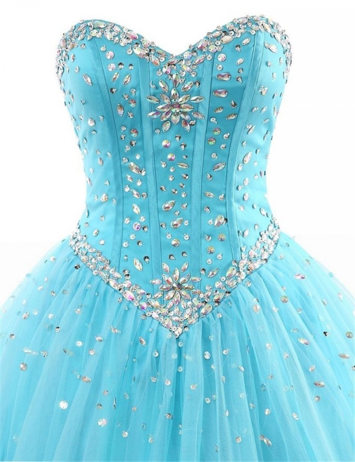 Vestidos Hot Light Blue Prom Dress Quinceanera Dresses 2019 Ball Gown Sweet 16 Dress Beaded Crystals Vestidos De 15 Anos Debutante Gown