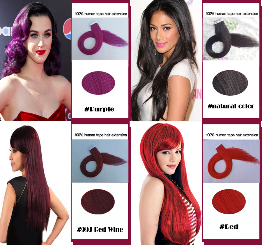 Invisible Skin Weft Tape In Human Hair Extension Brazilian Remy Hair 10 Colors Optional Cuticle Aligned Hair 14-24inch 100g/40piece Cheap - view 7