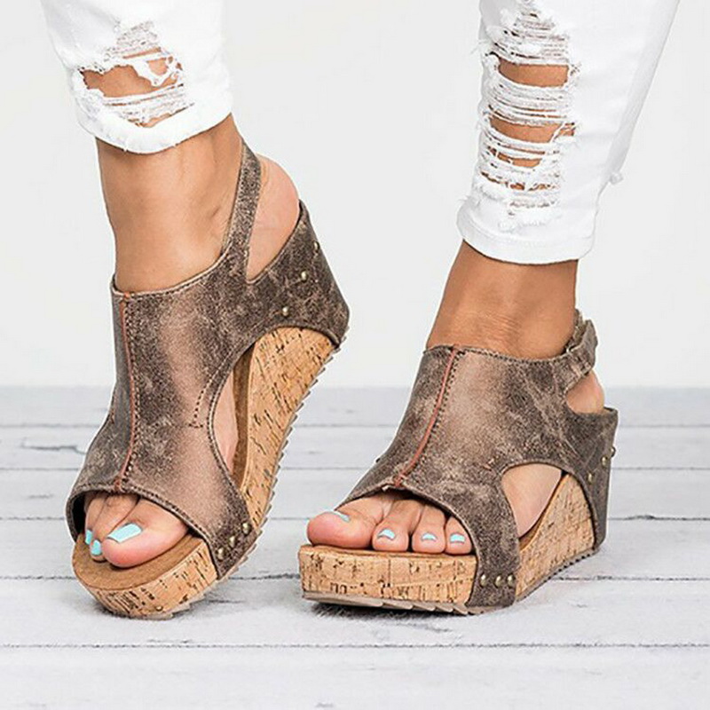 Hot Sale-andals Wedges Shoes For Women Heels Sandalias Mujer Summer Shoes Clog Womens Espadrilles Women Sandals