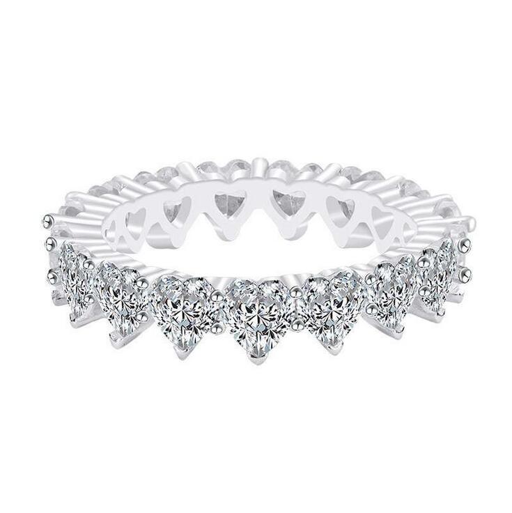 Victoria Wieck Sweet Cute Fashion Jewelry Real925 Sterling Silver Oval Cut White Topaz CZ Diamond Eternity Women Wedding Bridal Ring Gift