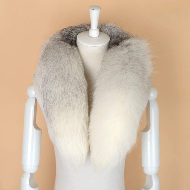 Men Women Genuine Fox Fur Scarf 100% Real Natural Fox Fur Collar Scarves Wraps Good Quality Fur Ring Muffler D19011004