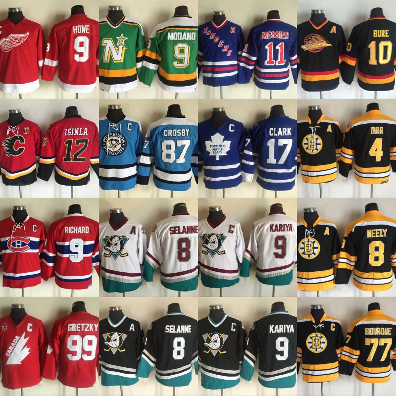 Youth Mike Modano Jarome Iginla Sidney Crosby Lanny McDonald Bobby Orr Cam Neely Ray Bourque Wayne Gretzky Wendel Clark Hockey Jerseys от DHgate WW