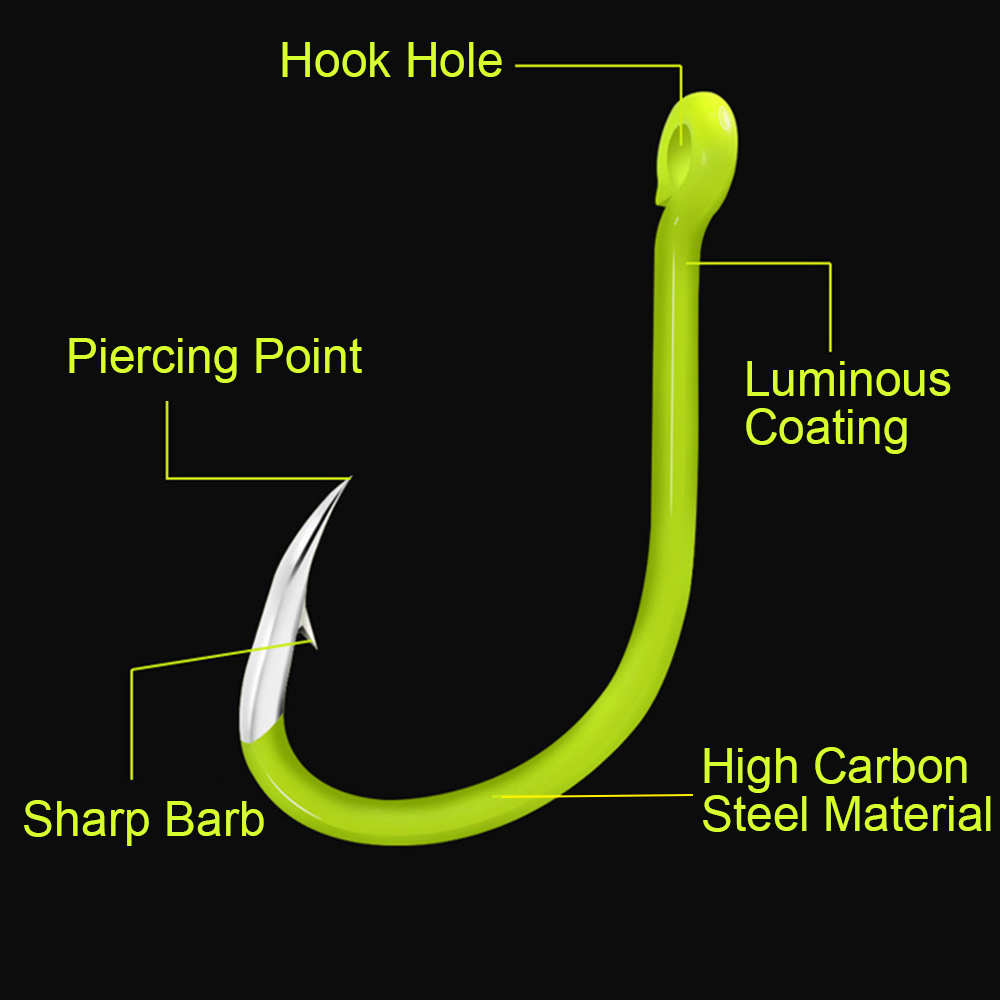 High Carbon Steel Luminous Fishhook Fishing Hooks Carbon Steel Glow In Night Fishing Hooks #8 / #9 / #10 #11 #12 #13
High Carbon Steel Luminous Fishhook Fishing Hooks Carbon Steel Glow In Night Fishing Hooks #8 / #9 / #10 #11 #12 #13