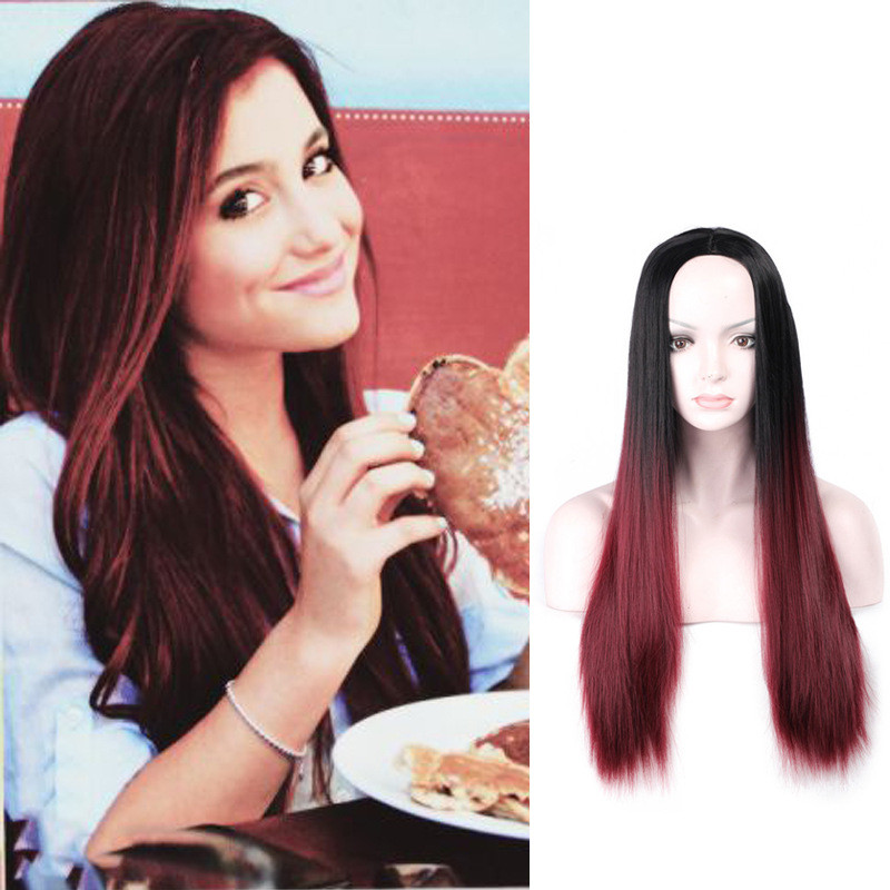 SHUOHAN 28inch Synthetic Straight Ombre Wig For Women Black Winered Claret Heat Resistant Fiber Long Cosplay SX198, As pic
SHUOHAN 28inch Synthetic Straight Ombre Wig For Women Black Winered Claret Heat Resistant Fiber Long Cosplay SX198, As pic