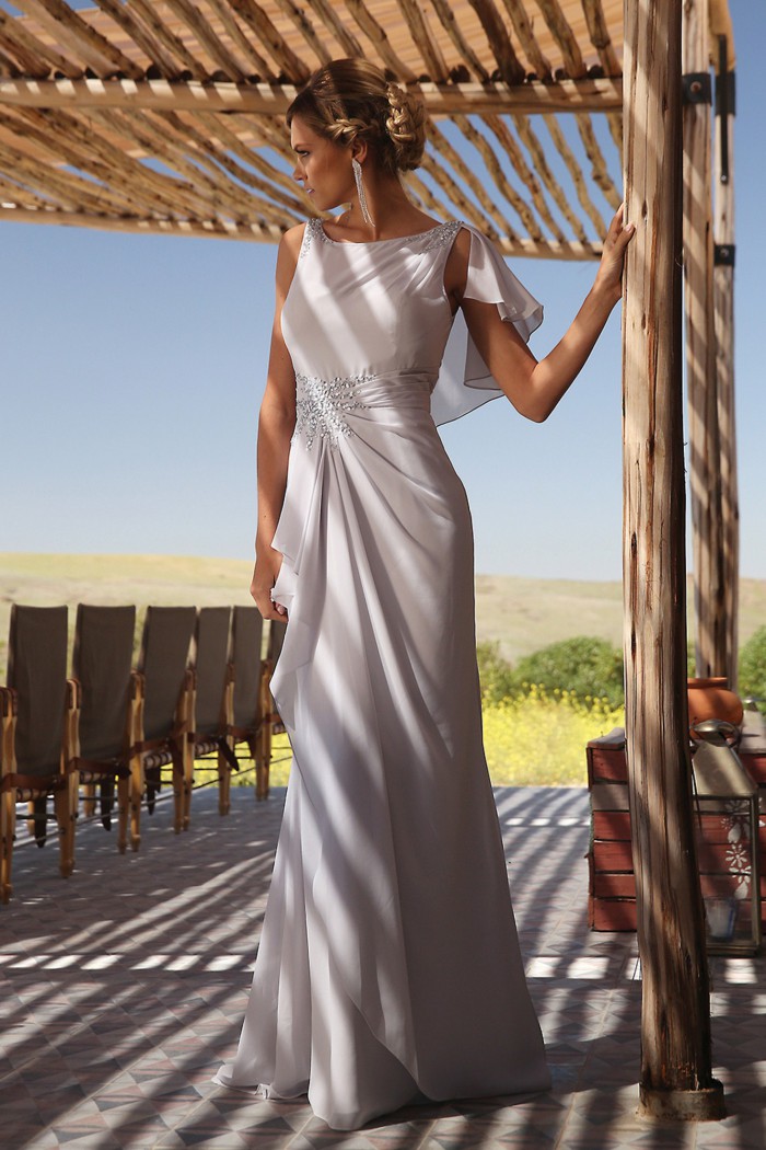 Chic Grey Mother Of The Bride Dresses Jewel Neck Sequins Chiffon Floor Length Plus Size Evening Gowns Custom Made Banquet Dress