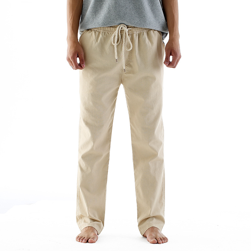 2020 New Spring Men Solid Drawstring Elastic Waist Straight Loose Pants Male Cotton Linen Plus Size 4XL Jogger Long Trousers W08, Beige
2020 New Spring Men Solid Drawstring Elastic Waist Straight Loose Pants Male Cotton Linen Plus Size 4XL Jogger Long Trousers W08, Beige