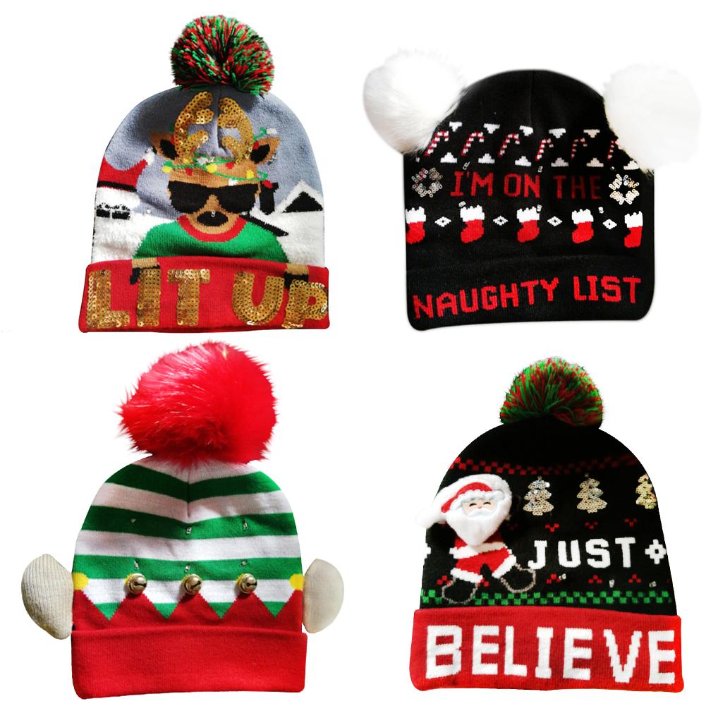 Fashion LED Christmas Hat Stylish Winter Warm Knit Wool Hats Cap For Kids Adult Merry Christmas Holiday Party Decor Hat Luminous
Fashion LED Christmas Hat Stylish Winter Warm Knit Wool Hats Cap For Kids Adult Merry Christmas Holiday Party Decor Hat Luminous