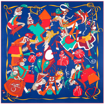 Print Silk Square Scarf For Women Handmade Red Big Stoles Shawls Scarves Large Twill Scarfs Wholesale