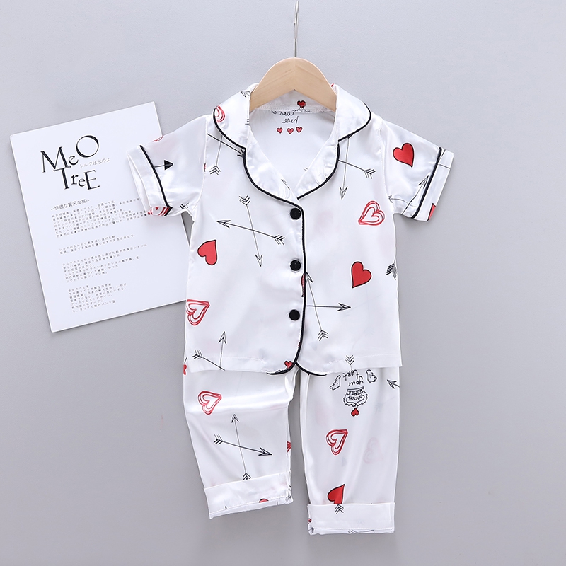 Summer Baby Pajamas Kids Girl Boys Sleepwear Heart Arrow Print Printing Short Sleeve Pajamas Tops+Sleep Pants Nightshirt Pyjamas, White
Summer Baby Pajamas Kids Girl Boys Sleepwear Heart Arrow Print Printing Short Sleeve Pajamas Tops+Sleep Pants Nightshirt Pyjamas, White